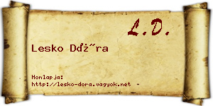Lesko Dóra névjegykártya